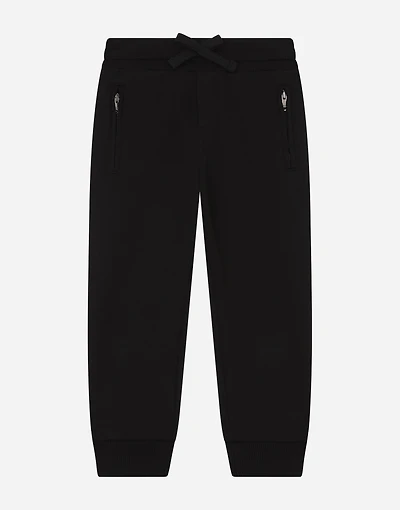 Jersey jogging pants with logo embroidery