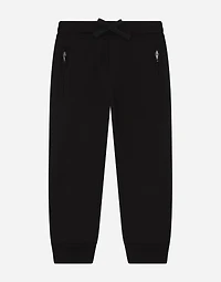 Jersey jogging pants with logo embroidery