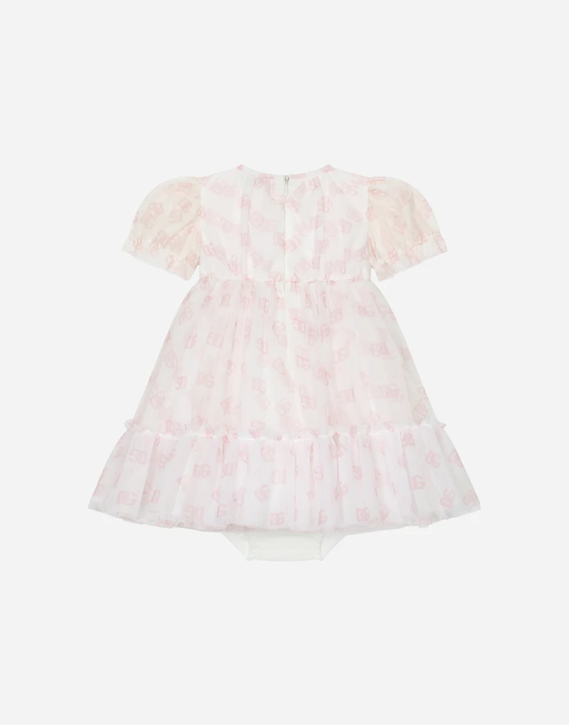 DG logo-print tulle dress