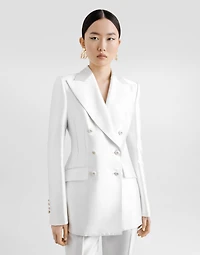 Double-breasted jacket silk