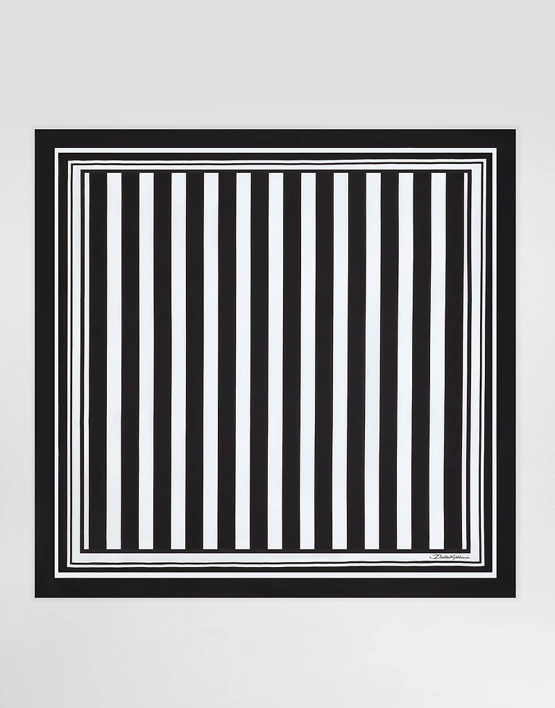 Striped-print silk twill foulard ( x