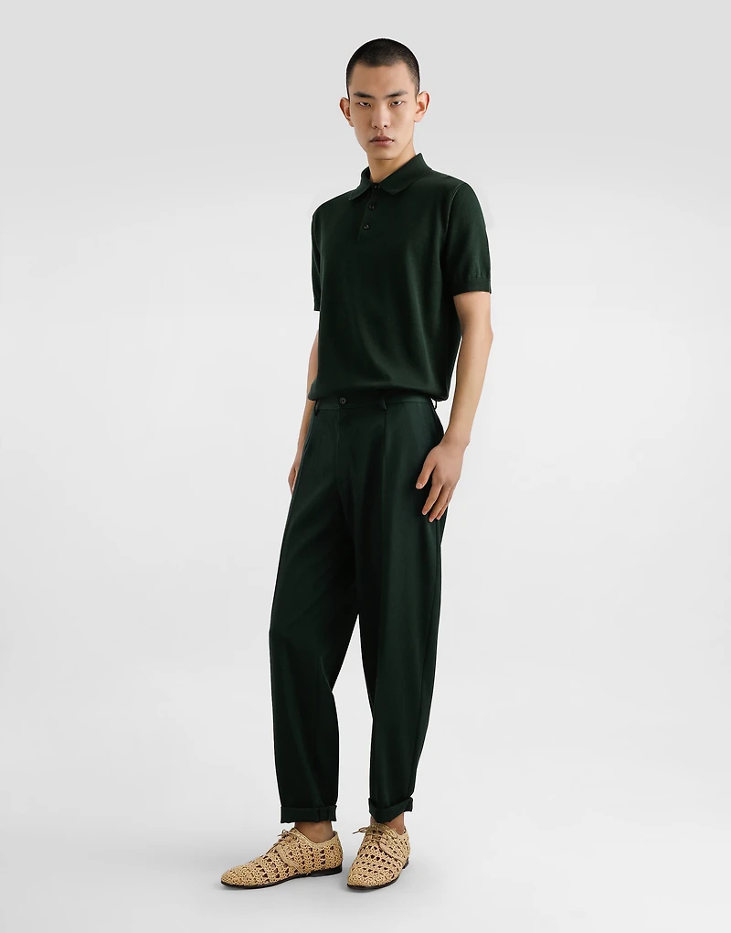 Woolen pants with turn-ups