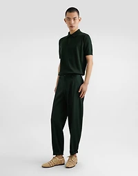 Woolen pants with turn-ups