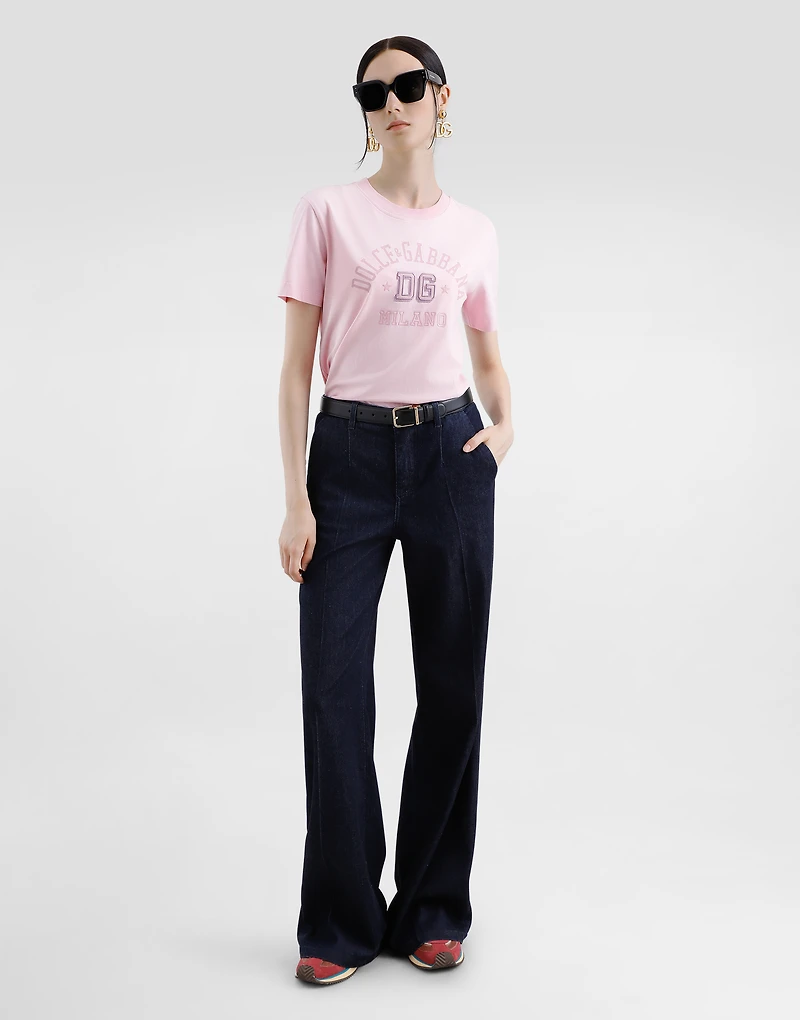 Oversize jersey T-shirt with raised DG logo embroidery