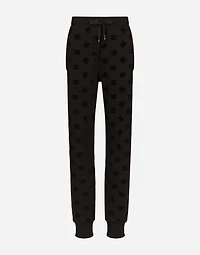 Jersey jogging pants with flocked DG logo print