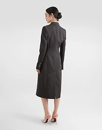 Double-breasted wool coat with DG-branded buttons