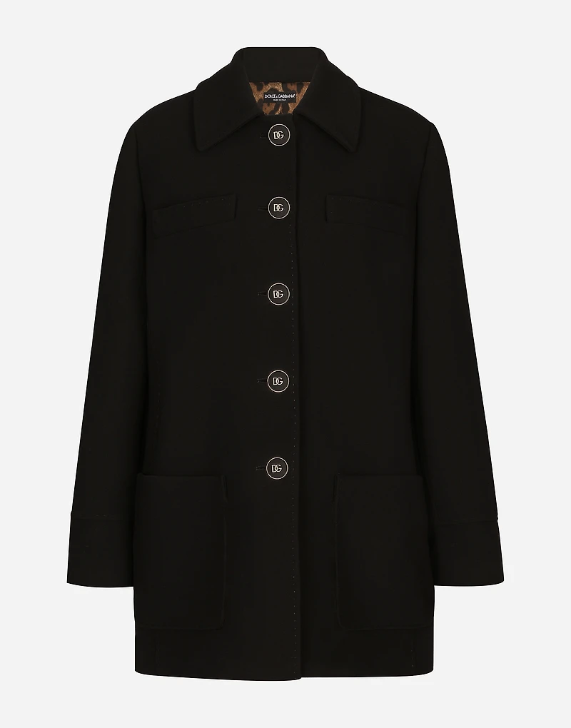 Double crepe peacoat with galalith buttons
