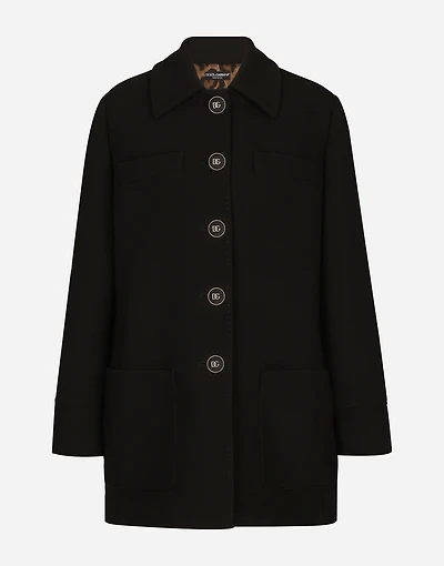 Double crepe peacoat with galalith buttons