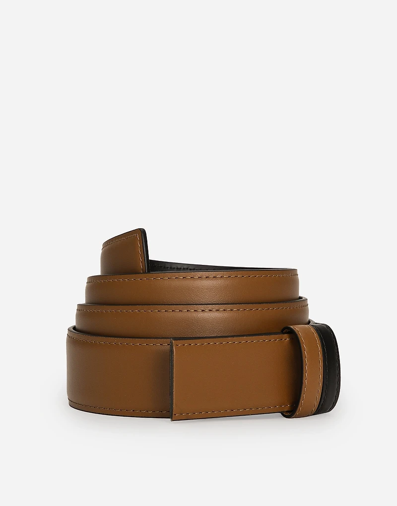 Reversible calfskin belt strap