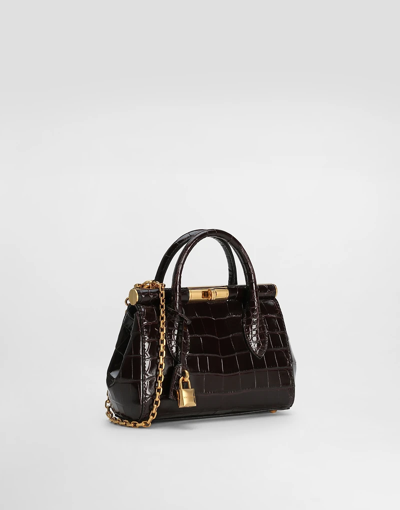 Marlene day mini handbag in polished alligator