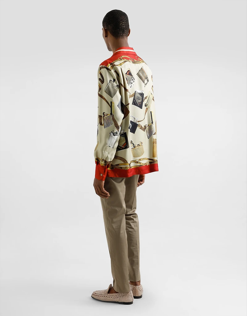 Silk shirt with lighter print