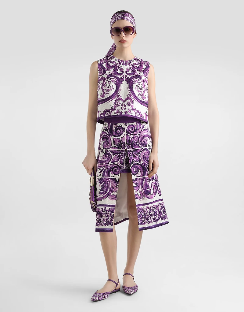 Majolica-print skirt