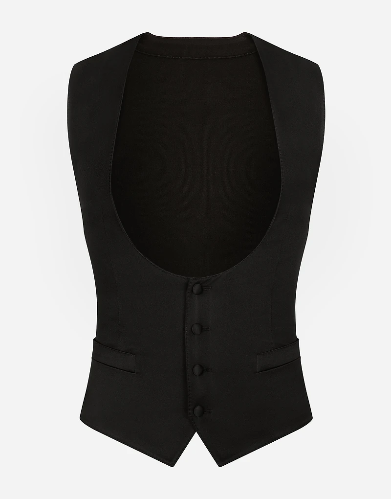 Single-breasted silk vest