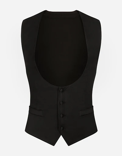 Single-breasted silk vest
