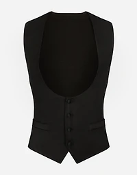 Single-breasted silk vest