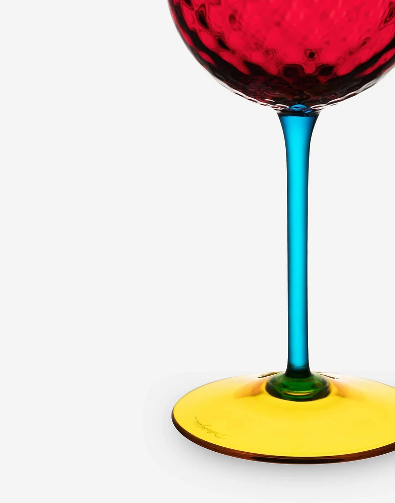 Hand-Blown Murano Red Wine Glass