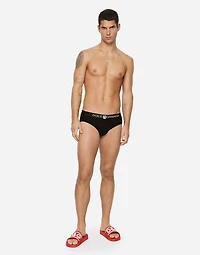 Stretch cotton mid briefs