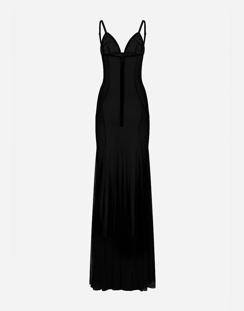 Long tulle slip dress
