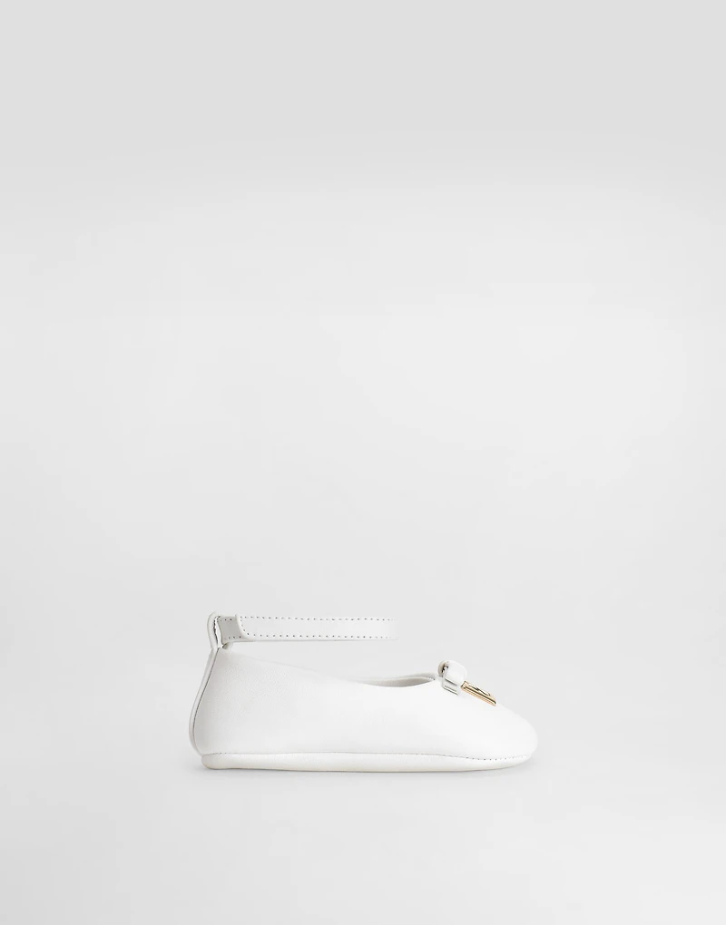 Nappa leather ballet flats with logo