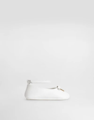 Nappa leather ballet flats with logo