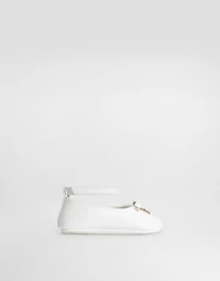 Nappa leather ballet flats with logo