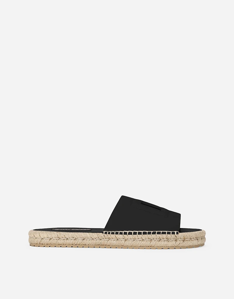 Calfskin espadrille sliders