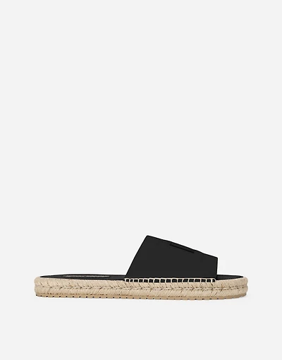 Calfskin espadrille sliders