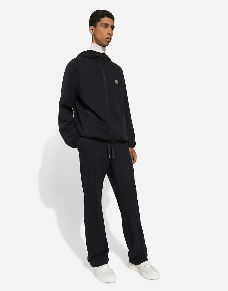 Jersey jacket with hood
