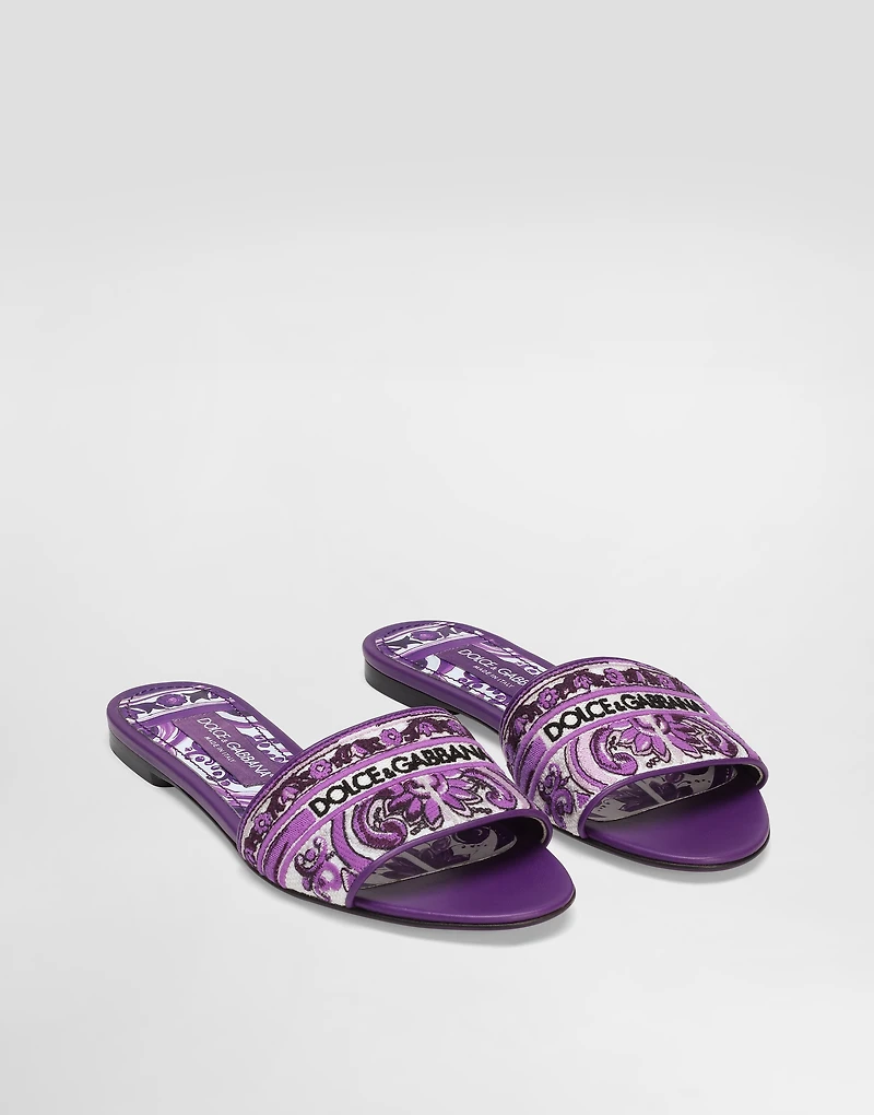 Embroidered slides