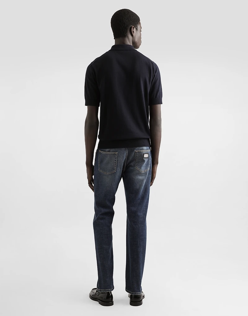 Cotton polo-shirt with heraldic patch
