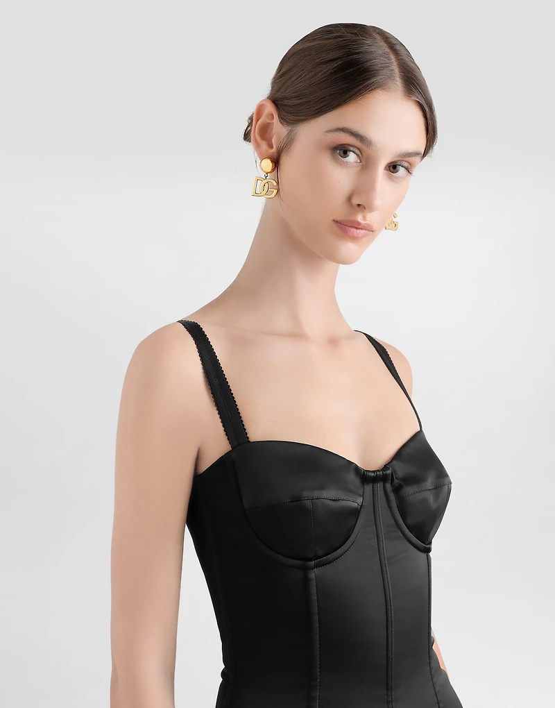 Satin corset minidress