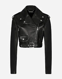 Plongé nappa leather biker jacket