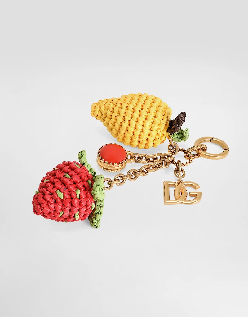 Metal and rafia keychain