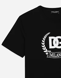 Short-sleeved cotton T-shirt with DG print