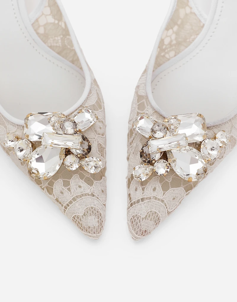 Rainbow lace slingbacks in lurex lace