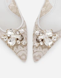 Rainbow lace slingbacks in lurex lace