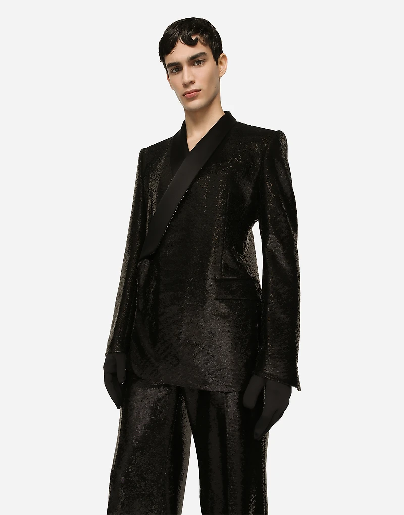 Sequined double-breasted Sicilia-fit tuxedo jacket