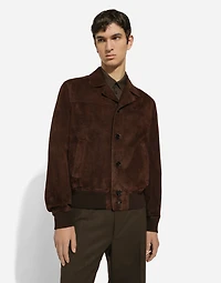 Nappa suede bomber jacket