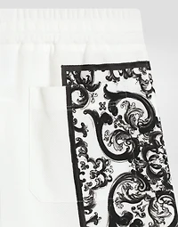 Majolica-print double piqué bermuda shorts