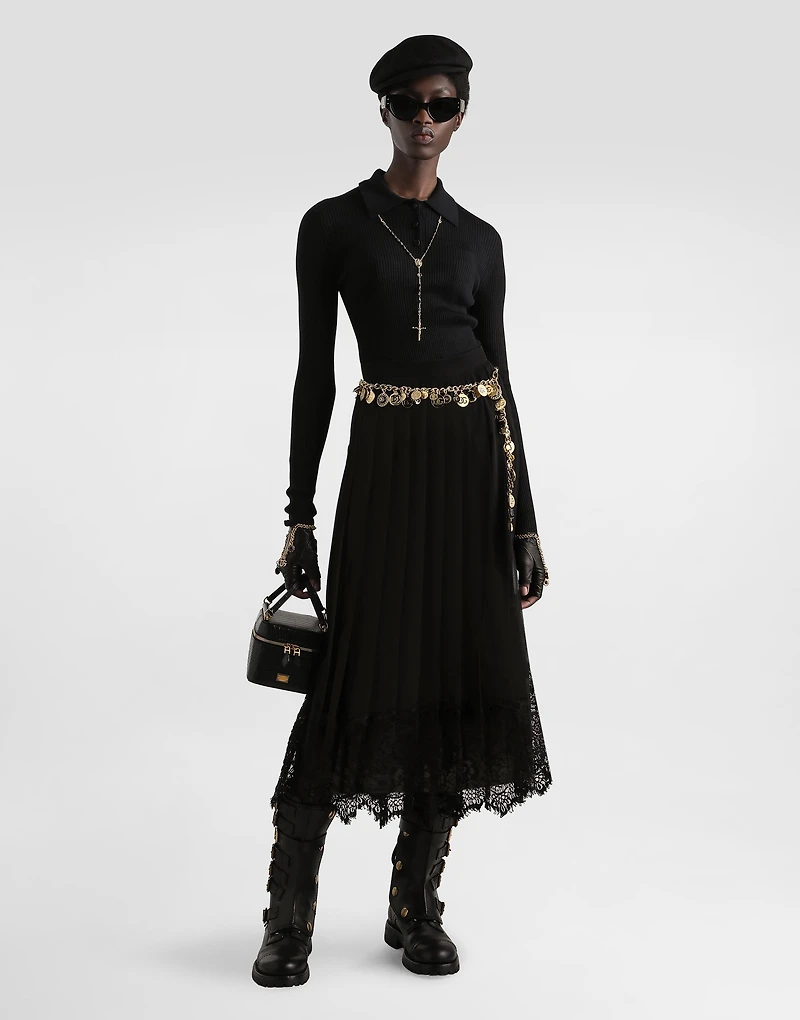 Pleated chiffon skirt