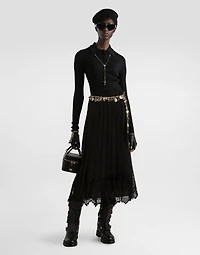 Pleated chiffon skirt