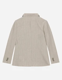 Single-breasted linen jacket with Dolce&Gabbana logo