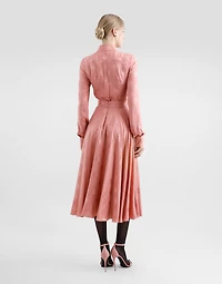 Silk jacquard calf-length circle skirt with DG logo