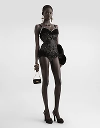 Sequined and micro-beaded bodysuit