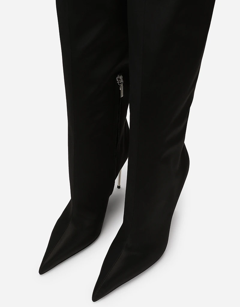 Satin boots