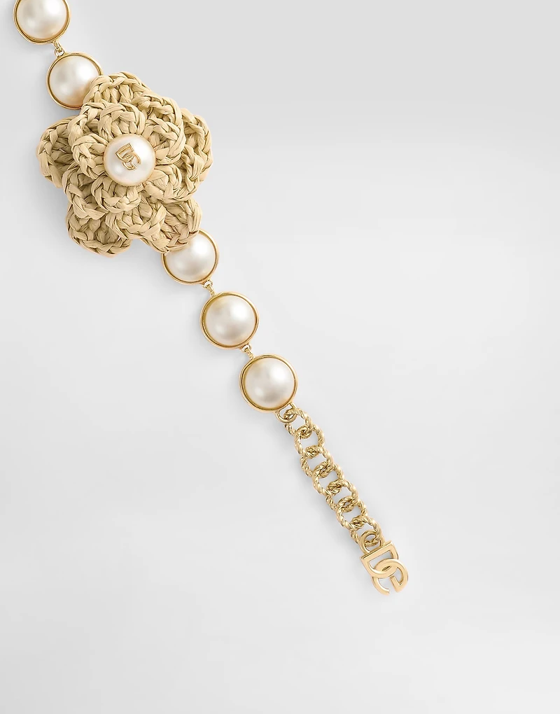 Raffia flower bracelet