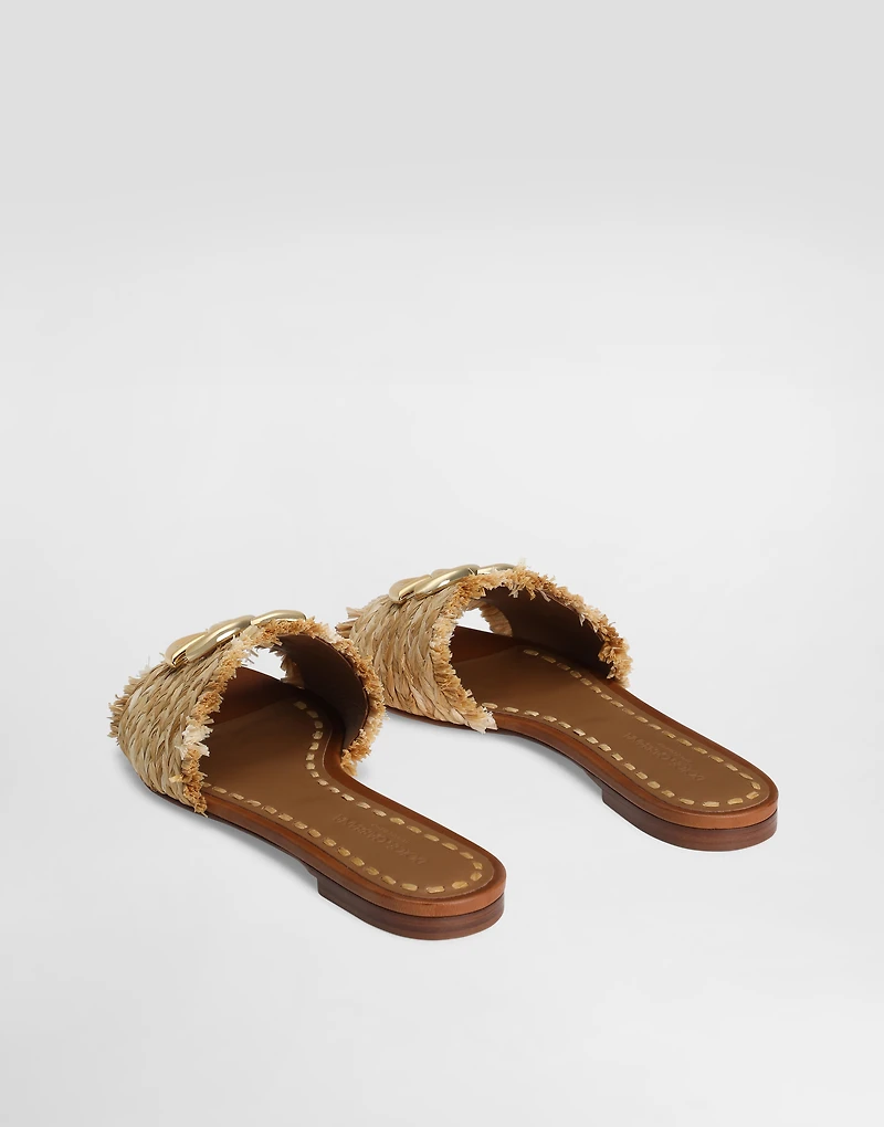 Rafia braided slipper