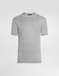 Short-sleeved silk t-shirt