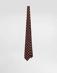 Jacquard tie with heraldic shields