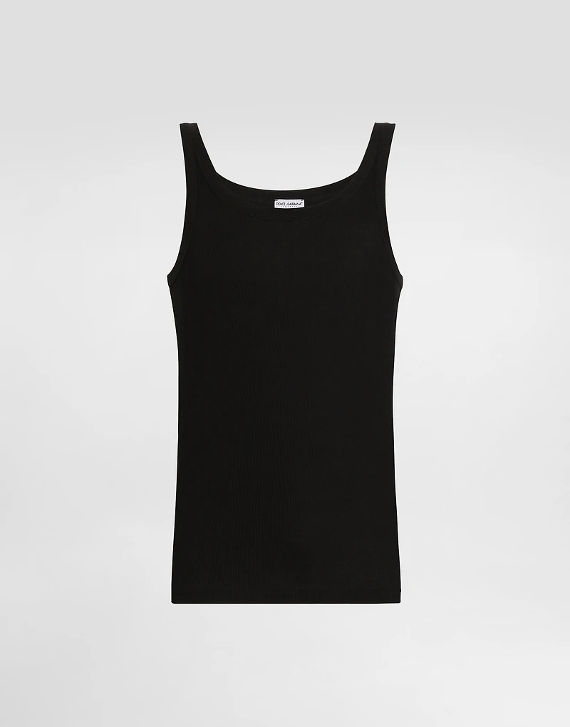 Fine-rib cotton singlet